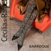 停产西班牙BARROQUE 60D 巴洛克风黑金亮丝 汐汐同款 仿高筒连裤 袜