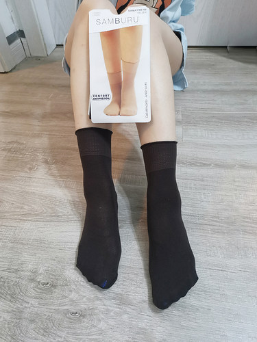 两双装西班牙哑光弹力不透明短袜