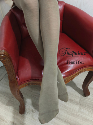 100D乳白浅咖羊毛混纺保暖连裤袜