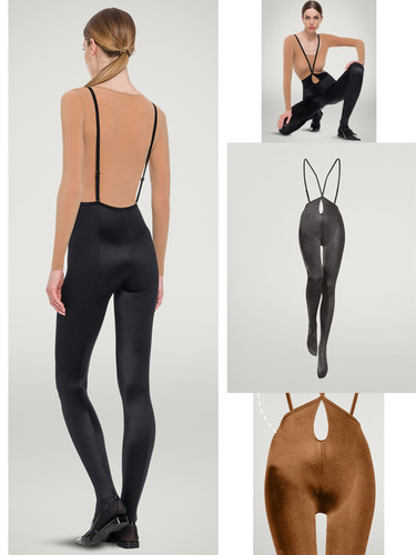 WolfordSatinjumpsuit背带裤袜