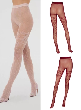 绝版停产 Wolford FLEUR NET TIGHTS 背线花卉小网眼连裤袜 19387