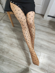 西班牙CdR 20D透明大波点丝袜圆点丝光性感肤色连裤 袜XL薄款 Lyli