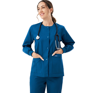 安诺手术服纯色圆领医生护士工作服巡回服男女款外出工服单独上衣