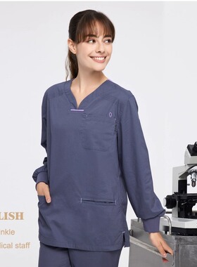 安诺手术服长袖洗手衣医护弹力秋冬制服女医生服护士服牙科手术室