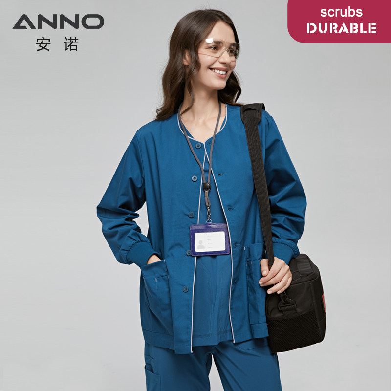 安诺手术服新款桃心领洗手衣涤棉