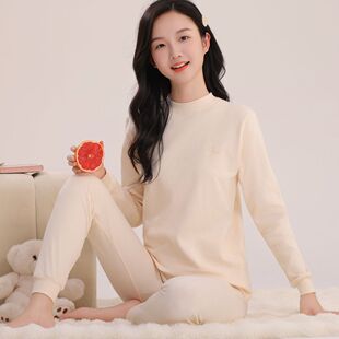 女大童秋衣秋裤纯棉少女内衣套装初中生高中学生青少年保暖棉毛衫