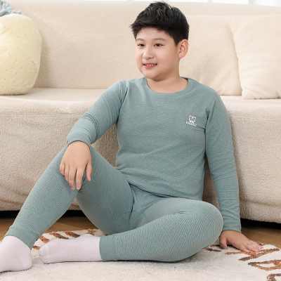 胖男童保暖内衣套装加肥加大