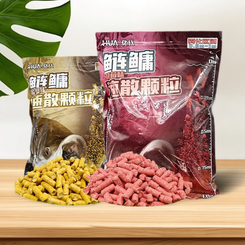 化氏 鲢鳙速散颗粒1000克酸臭草莓味水库池塘鲢鱼巨鲢窝料