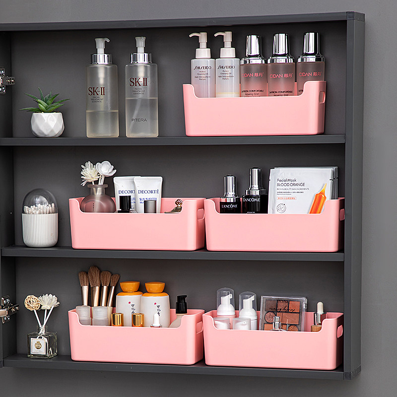 卫生间镜柜化妆品收纳盒浴室洗漱台面护肤品置物架厕所杂物整理盒