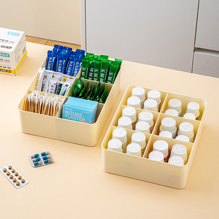 输液收纳盒六格分隔盒桌面分格收纳筐医院6s管理分类盒药品收纳筐