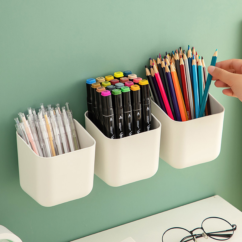 壁挂笔筒收纳盒彩笔马克笔铅笔彩铅圆珠笔画画儿童文具盒笔桶ins