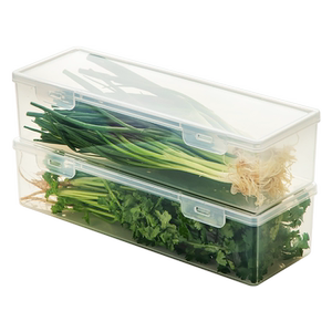 小葱香菜保鲜盒冰箱收纳盒长条葱姜蒜备菜盒大葱芫荽冷藏冷冻盒子