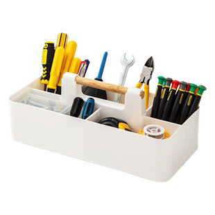 家用工具收纳箱大容量手提五金配件螺丝分格收纳盒杂物篮整理盒