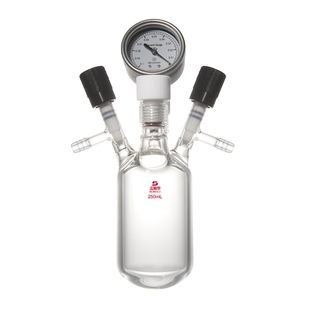 三爱思 双层夹套耐压瓶F45 厚壁烧瓶200-2000ml 真空抽气带压力表 耐高温 高硼硅玻璃 物理化学实验室器材