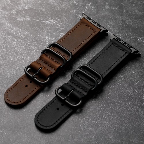 疯马皮适中表带真皮表带柔软