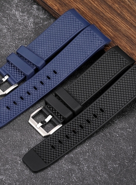 适配万海洋计时 IW356802 376705 22MM橡胶硅胶表带蓝黑男装