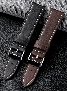 快拆高端手工超薄真皮表带18 19 20 21 22MM牛皮适配海鸥nomos链