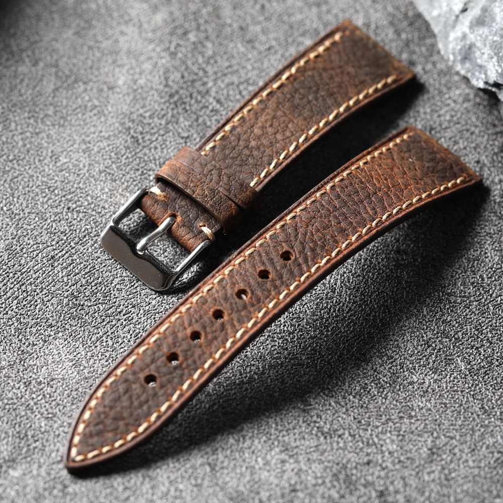 手工头层牛皮表带22-18MM