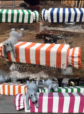 树脂糖果座椅仿真长条商场雕塑