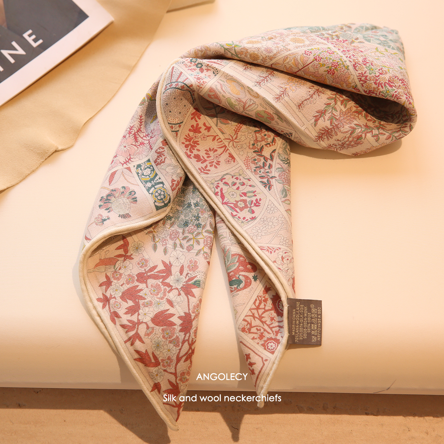 老钱风真丝羊毛围巾女秋冬季百搭高档丝毛丝巾方巾系脖披肩礼物