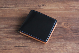 一皮手工 HORWEEN马臀皮短夹 经典二折8卡位钱包 马臀皮钱夹短财