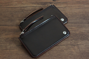 一皮手作美国HORWEEN马臀皮拉链零钱包