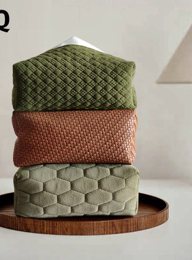 树梢绿2025新款高级感中古风家用客厅轻奢茶几桌面纸抽纸巾收纳包