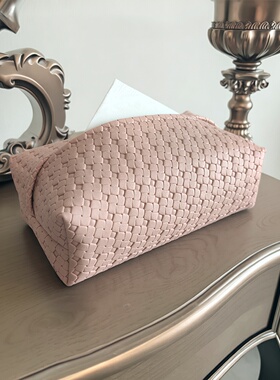 原创高级粉法式中古风高级感2026新款纸巾盒客厅桌面纸巾收纳包