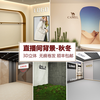 3d立体高级感直播间背景墙布