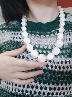 claire's象牙白夸张辣妹千禧欧美出口外贸夸张长项链金蜘蛛毛衣链