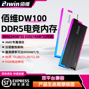 佰维DW100台式机内存条32G 48G 6000 DDR5时空行者rgb灯条C28
