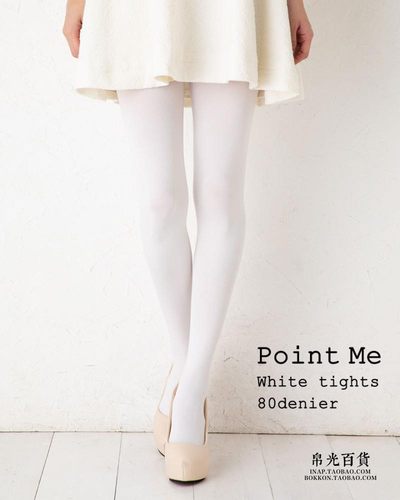日本point me护士袜芭蕾舞蹈袜纯色80D天鹅绒白色丝袜连裤袜子