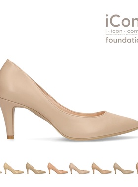 日本制MAMIAN裸色肤色7cm高跟鞋尖头女浅口鞋子百搭通勤单鞋F7203