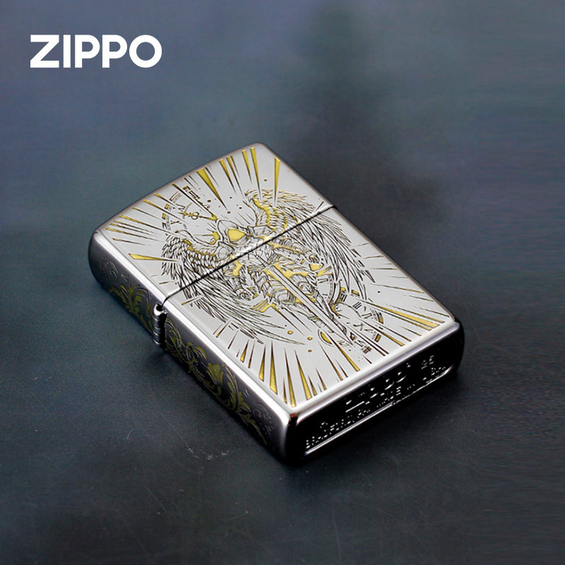 zippo打火机 虚空者炽翼 磨砂雕刻防风煤油火机520生日礼物送男友