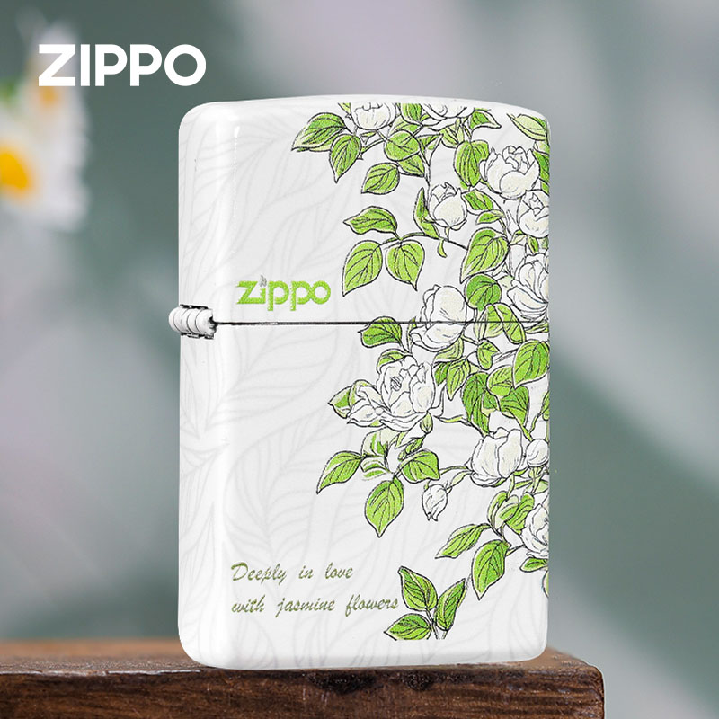 ZIPPO打火机正品防风煤油火机 执手茉莉 质感夜光生日礼物送男友