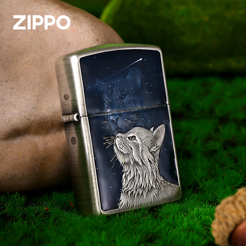 Zippo打火机正版 心有猛虎官方正品浮雕防风煤油送男朋友生日礼物
