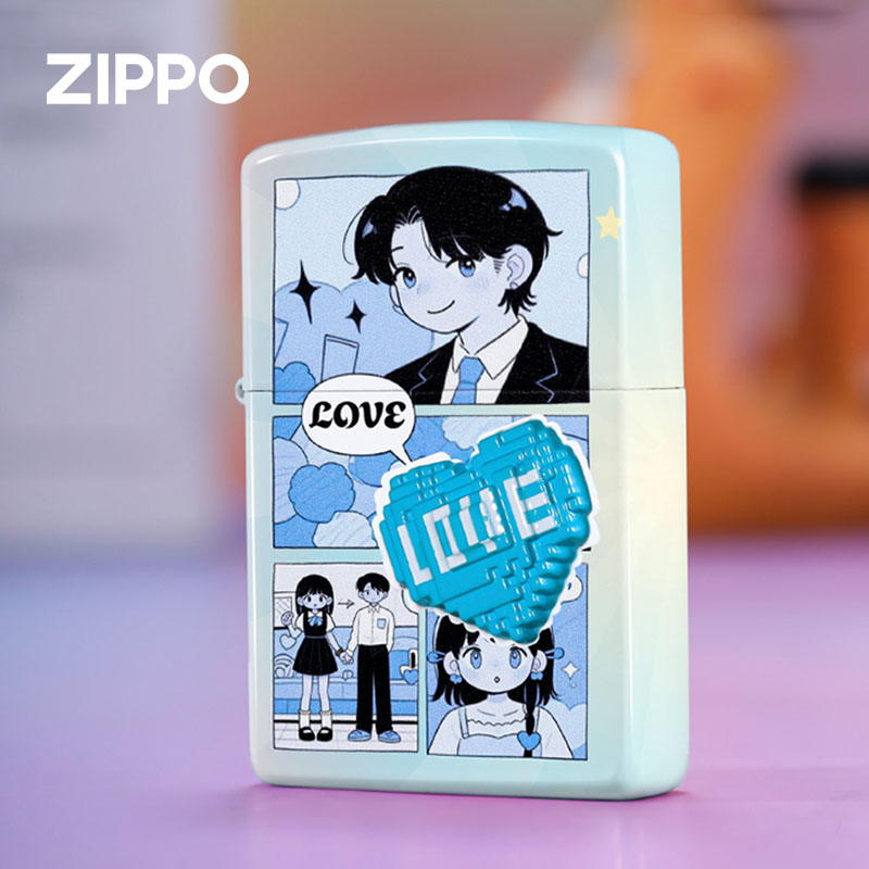 zippo打火机 初见惊鸿官方防风煤油打火机正版夜光送男士生日礼物