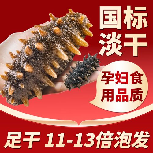 底播野生淡干海参干货50克辽参刺参淡干非即食礼盒送礼高参龄