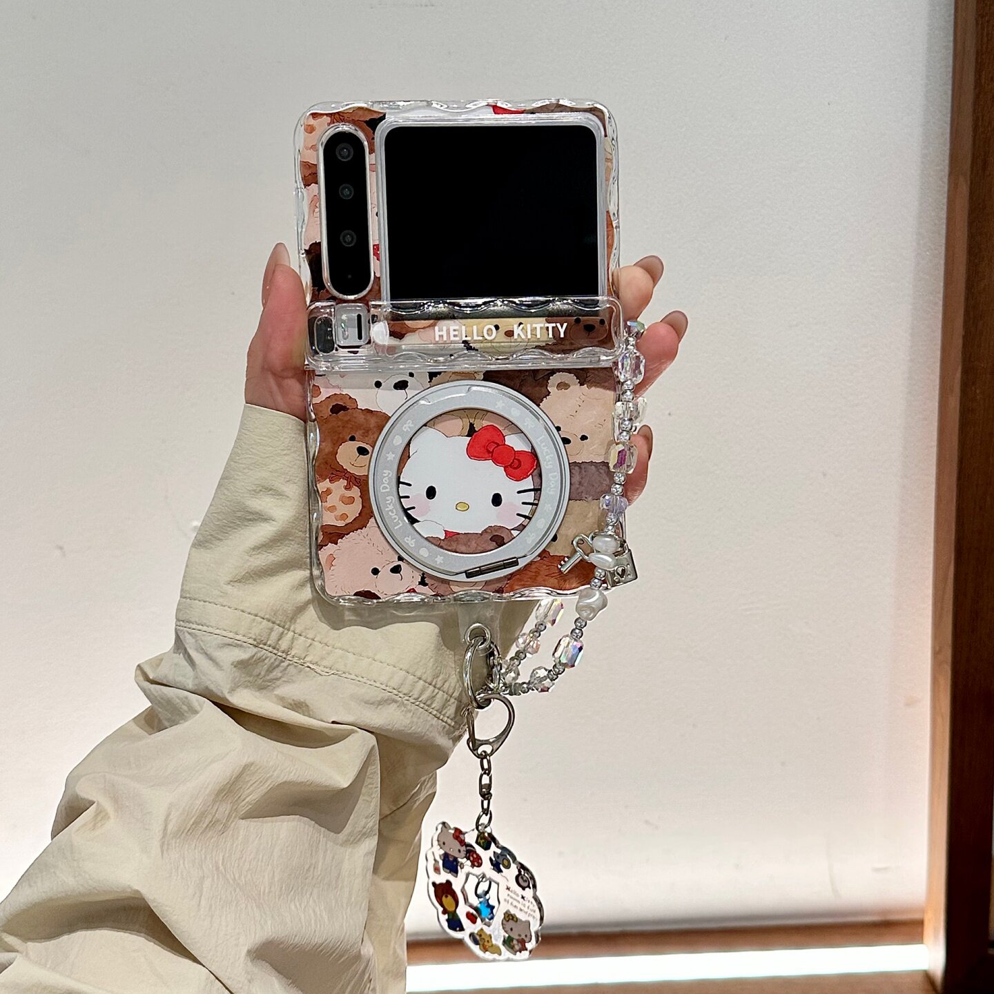 韩系卡通棕色小熊kt猫适用华为PuraX手机壳保护套purax典藏版阔折叠屏PuraXMax全包防摔三星zflip7/6/5/7fe女