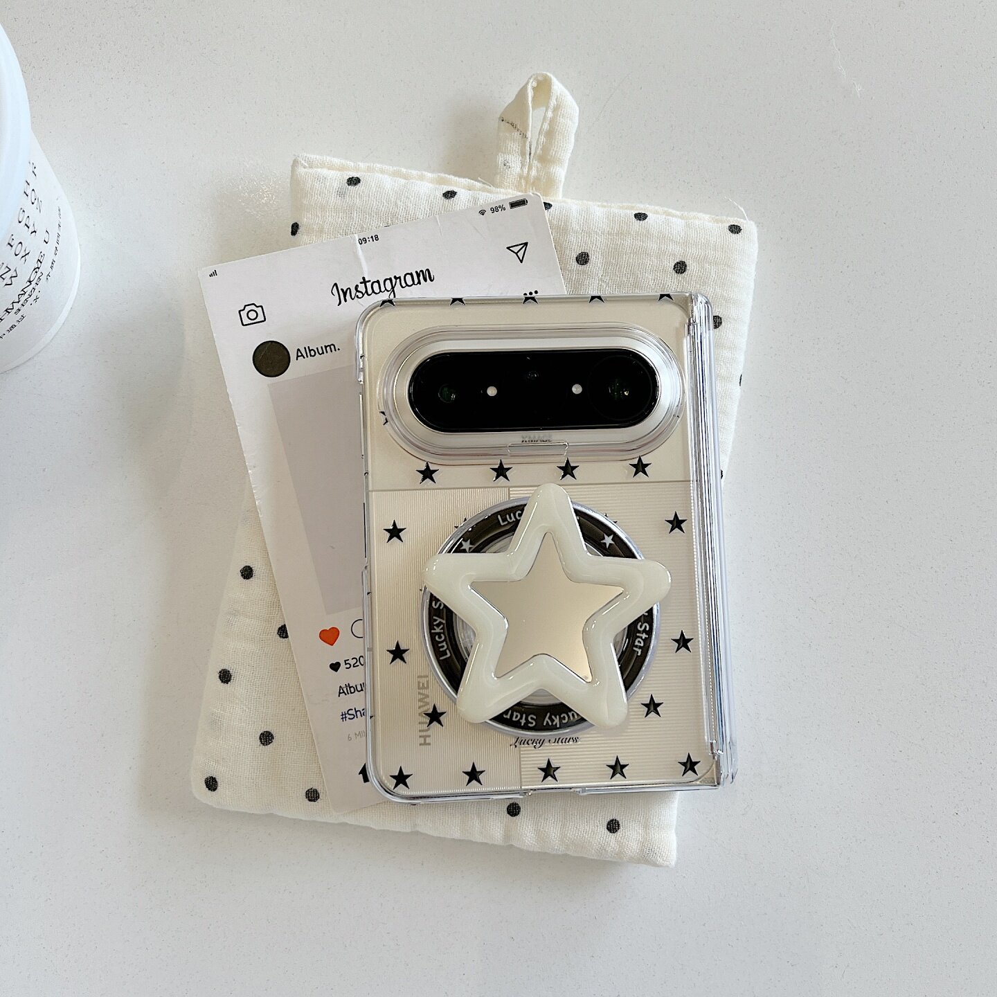 简约黑色星星磁吸支架适用华为puraxmax折叠屏保护套手机壳PuraX典藏版Max全包小米MIXFlip2防摔三星zflip7潮