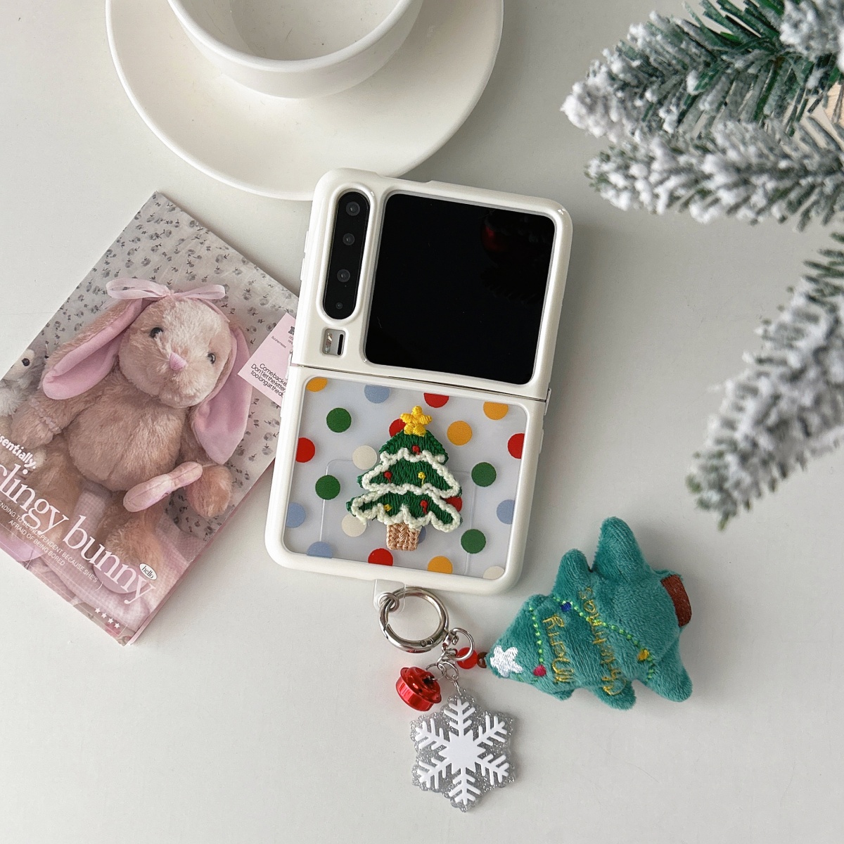 闪钻边框彩色波点手机壳