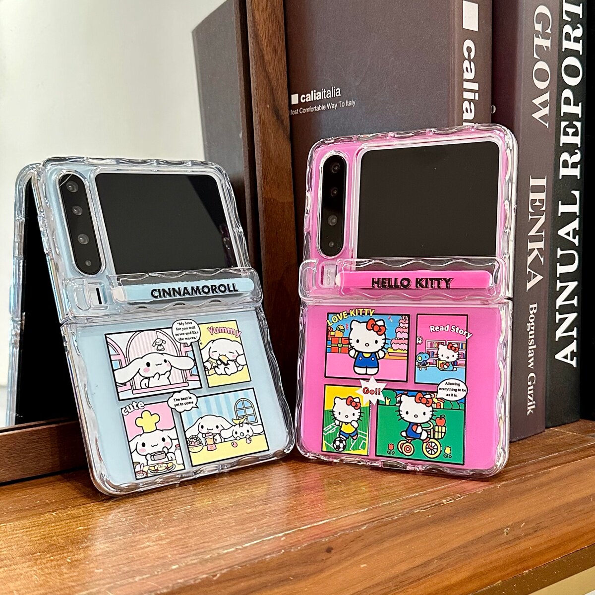 可爱格子单车kt猫大耳狗适用华为PuraX折叠屏保护套purax