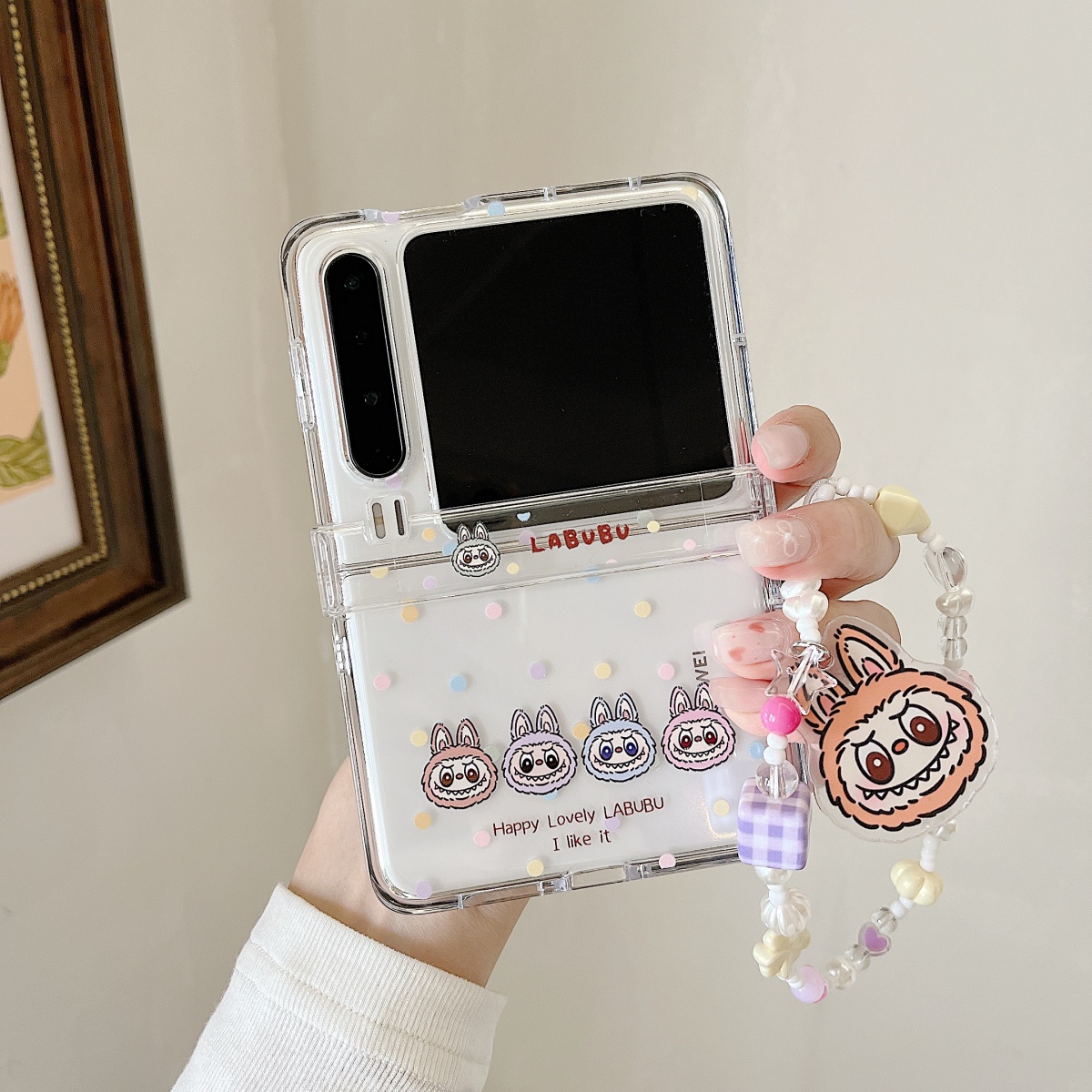 波点可爱拉布布适用华为Pura X手机壳折叠屏pocket 2保护套防摔壳pocketS全包式pura x典藏版小米mixflip泡泡