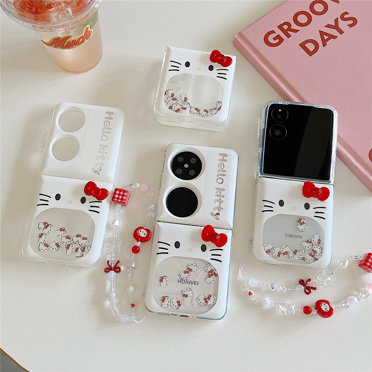 立体蝴蝶结流沙kt猫适用小米mixflip手机壳折叠屏华为pocket2/s保护套荣耀magicvflip女款全包OPPOfindn3flip,3C数码配件,手机保护套/壳,淘宝优惠券,粉丝福利购,淘宝优惠卷