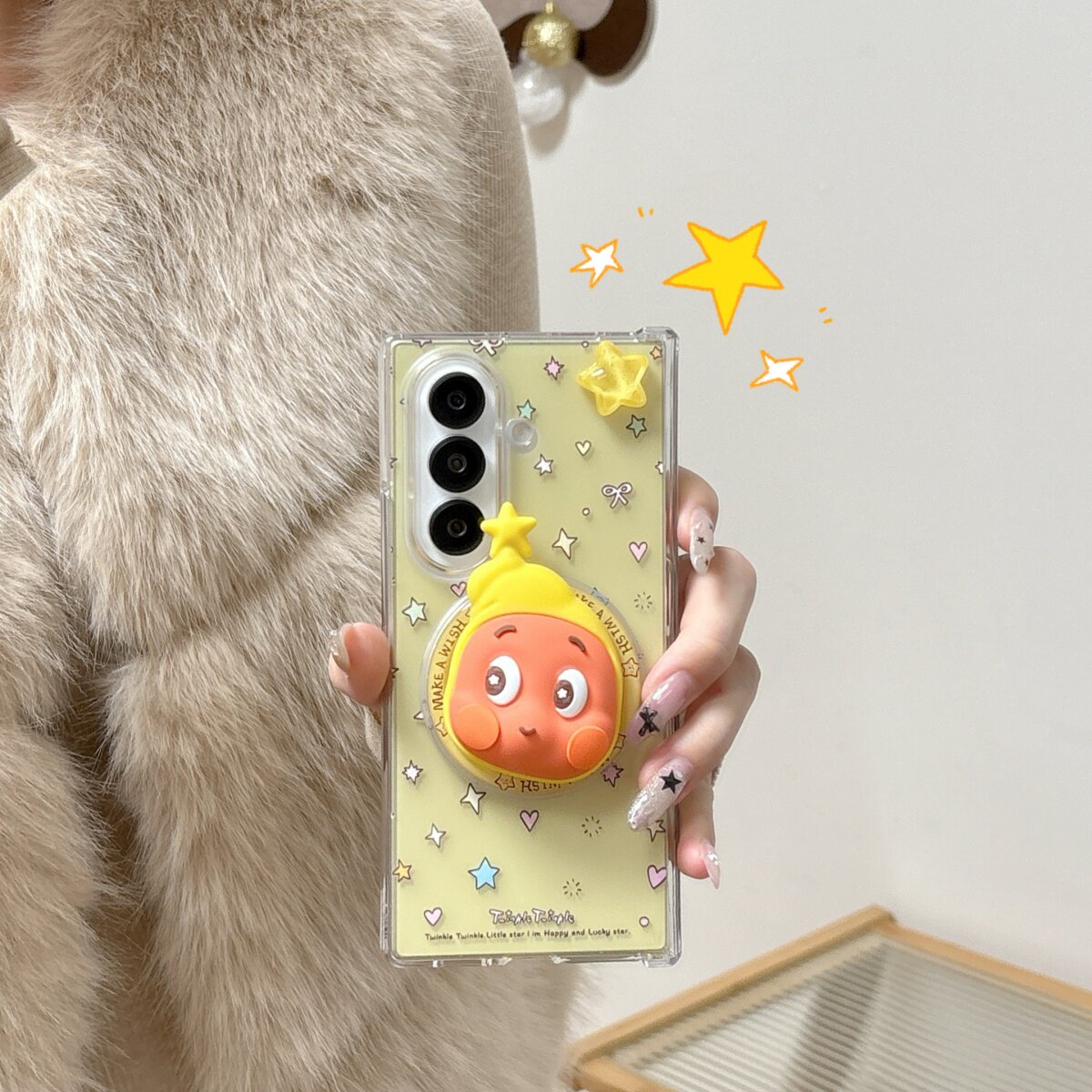 彩色星星小人磁吸支架适用三星GalaxyZFold7手机壳全包新款zfold5折叠屏ZFold6翻盖保护套zflip7fe防摔护中轴
