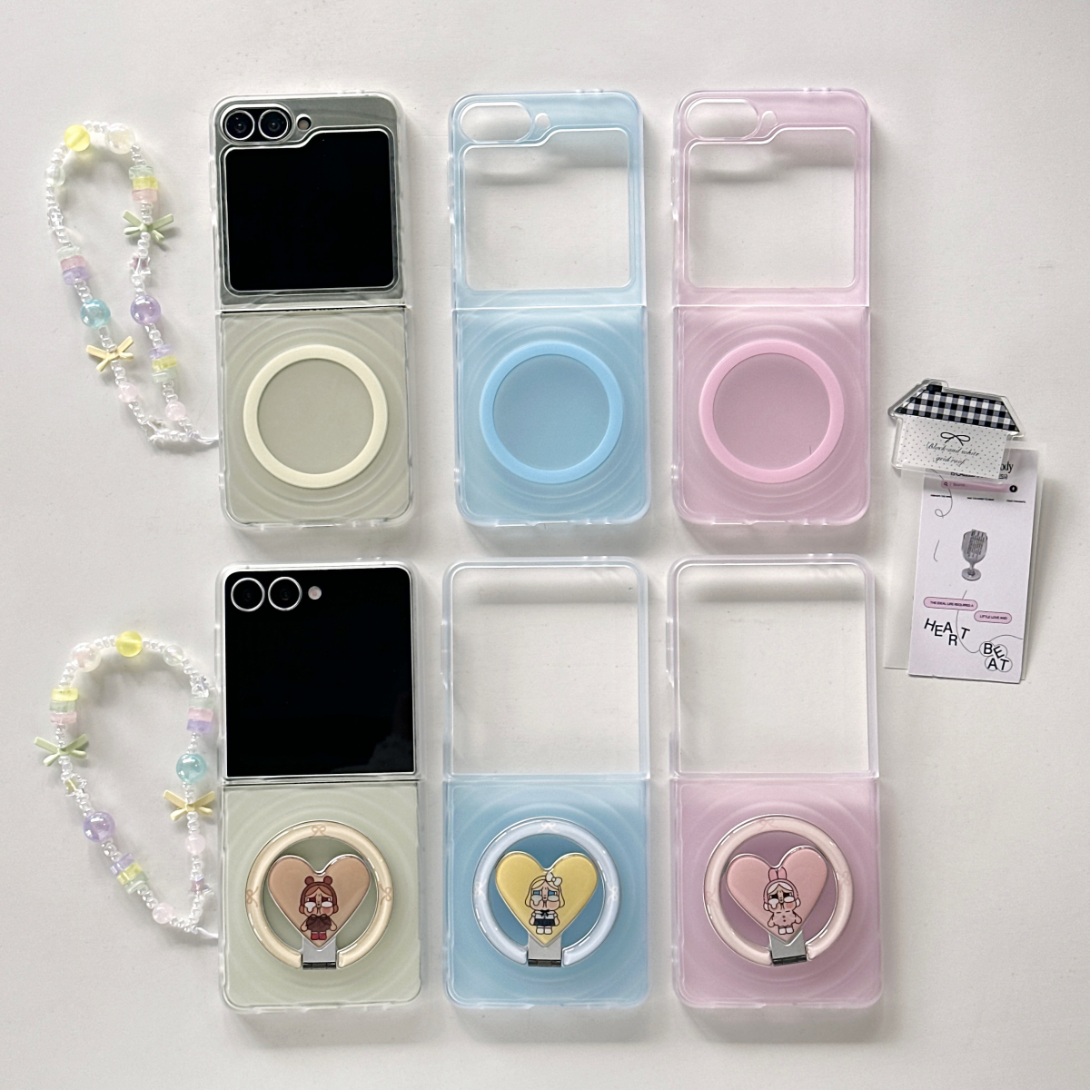 磁吸波漾纹糖果色哭娃支架适用韩国三星GalaxyZFlip7/6手机壳新款zflip7fe折叠屏w24flip翻盖保护套Flip4/3女