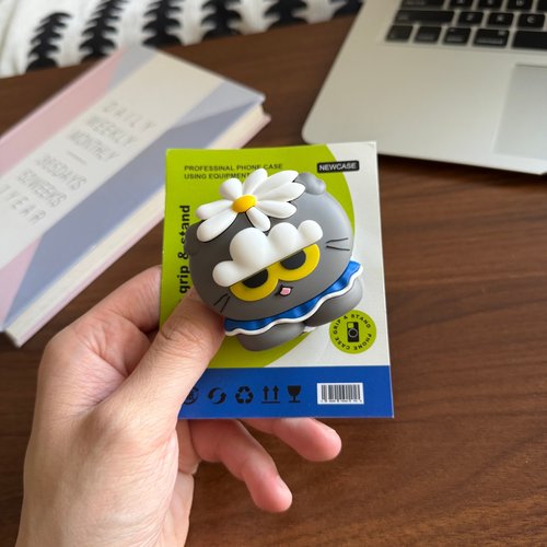 韩国GD雏菊zoa小猫立体硅胶磁吸气囊支架伸缩Magsafe适用手机强力