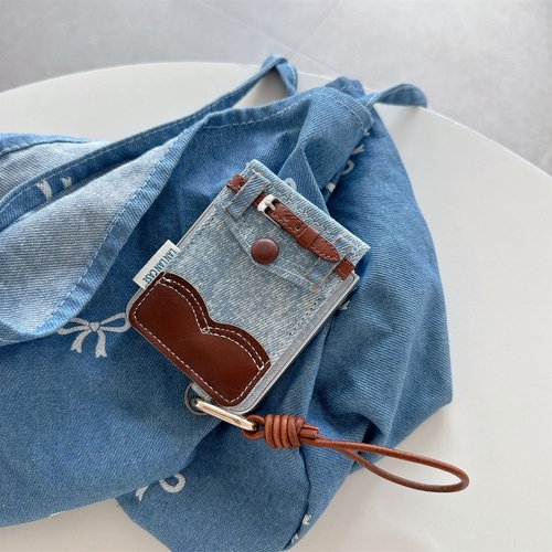 创意牛仔布插卡包口袋手机壳