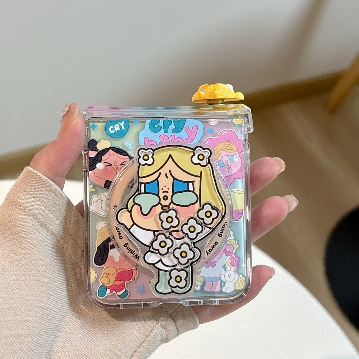 渐变色晕染哭娃摇摇乐磁吸支架