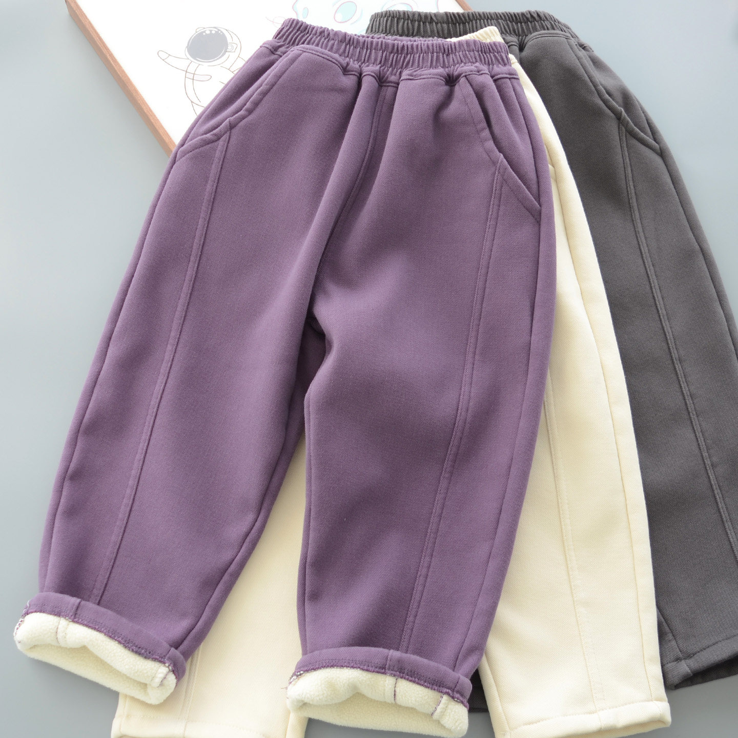 儿童一体绒休闲裤 秋冬男童女童简约百搭休闲保暖长裤 舒适保暖裤,童装/婴儿装/亲子装,裤子,淘宝优惠券,粉丝福利购,淘宝优惠卷